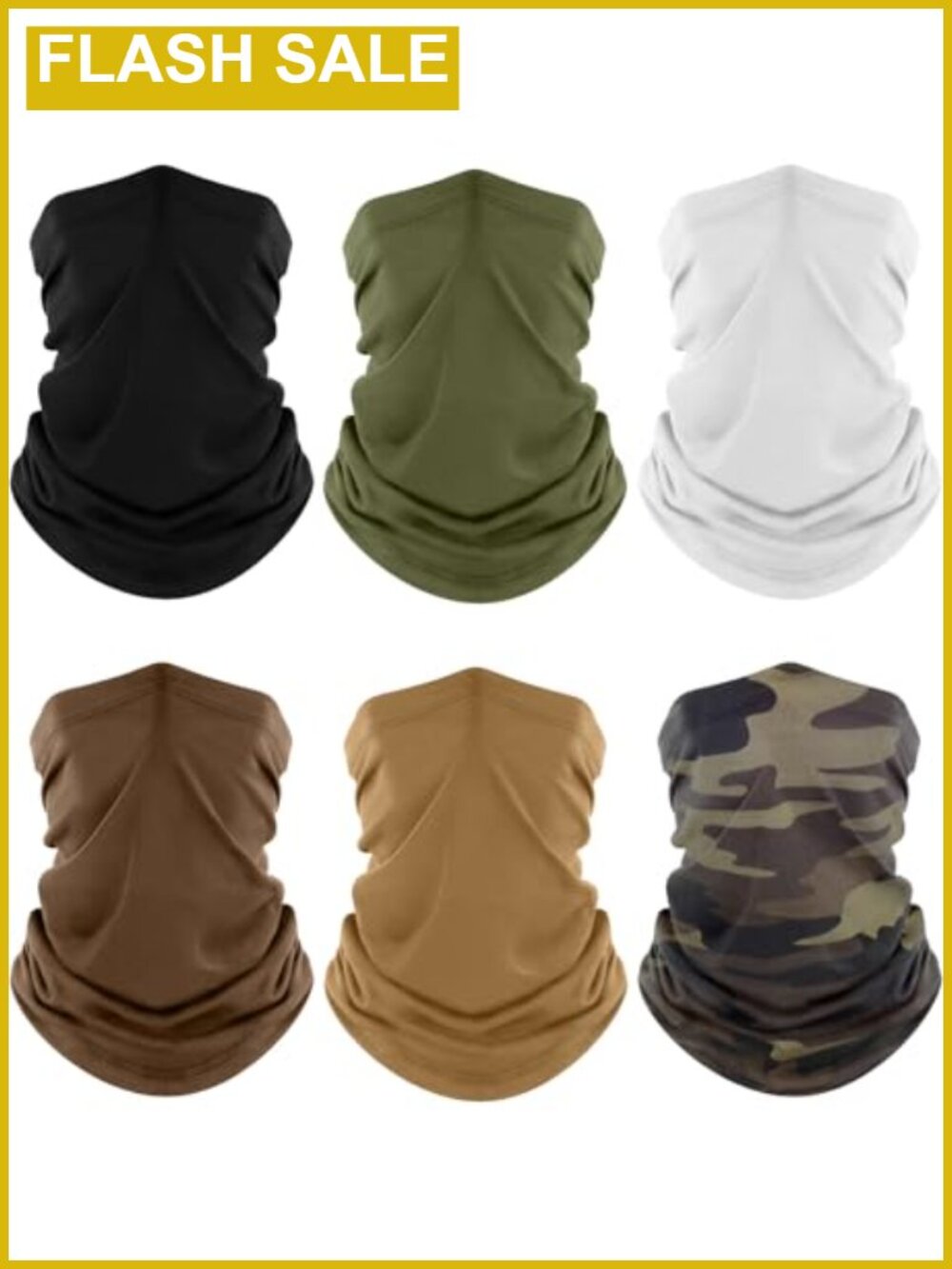 6 Pack Cooling Neck Gaiter UV Protection Bandana Face Mask Headwear